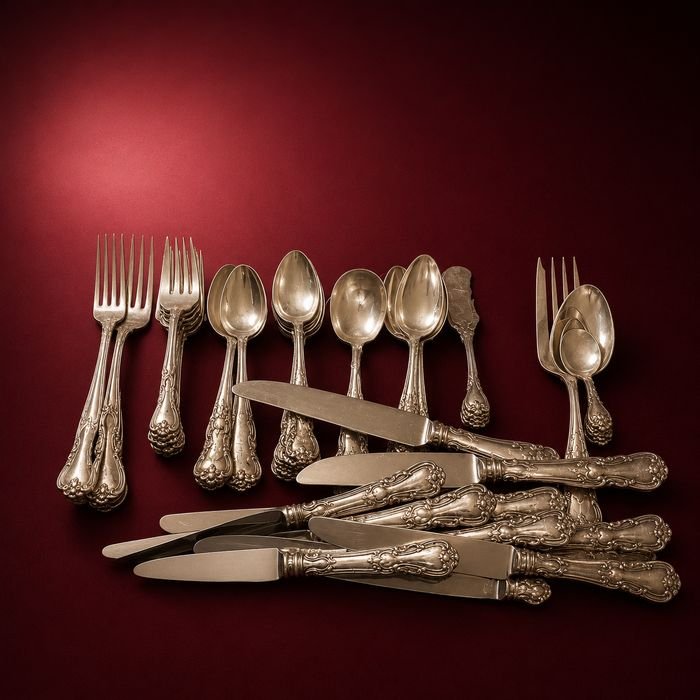 Sterling silver flatware and serving pieces
